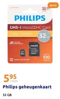 Action Philips geheugenkaart aanbieding