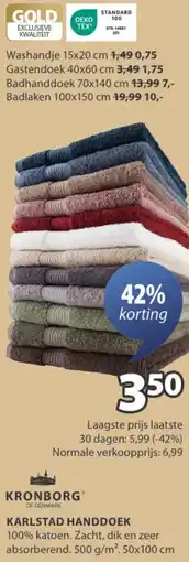 Jysk Kronborg karlstad handdoek aanbieding