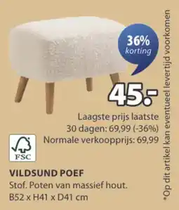 Jysk FSC Vildsund poef aanbieding