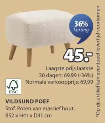Jysk FSC Vildsund poef aanbieding