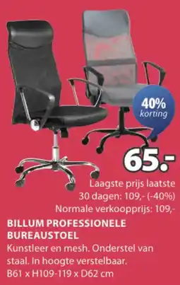 Jysk Billum professionele bureaustoel aanbieding