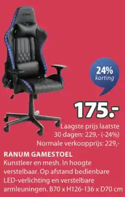 Jysk Ranum gamestoel aanbieding