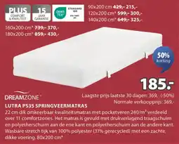 Jysk Dreamzone lutra PS35 springveermatras aanbieding