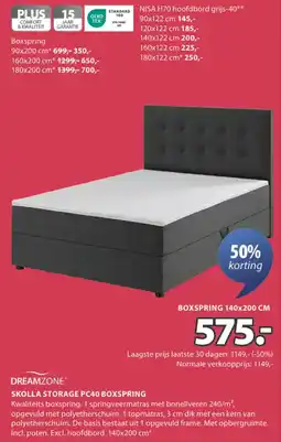 Jysk Dreamzone skolla storage PC40boxspring aanbieding