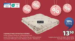 Jysk Tverrbottind synthetisch dekbed aanbieding