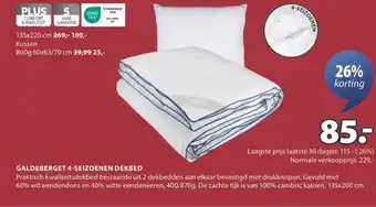 Jysk Galdeberget 4 seizoenen dekbed aanbieding