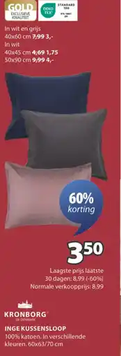 Jysk Inge kussensloop aanbieding
