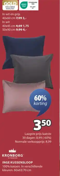 Jysk Inge kussensloop aanbieding