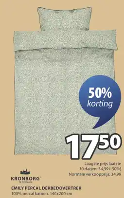 Jysk Emily percal dekbedovertrek aanbieding