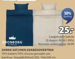 Jysk Sanna satijnen dekbedovertrek aanbieding