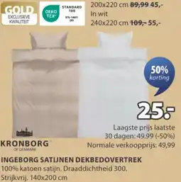 Jysk Ingeborg satijnen dekbedovertrek aanbieding