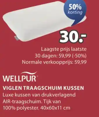 Jysk Viglen traagschuim kussen aanbieding