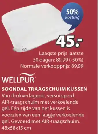 Jysk Sogndal traagschuim kussen aanbieding