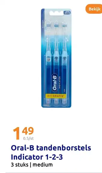 Action Oral-B tandenborstels Indicator 1-2-3 aanbieding