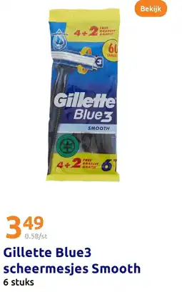 Action Gillette Blue3 scheermesjes Smooth aanbieding