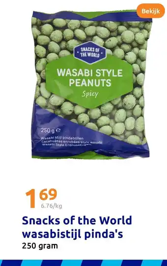 Action Snacks of the World wasabistijl pinda's aanbieding