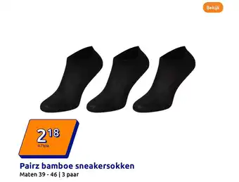 Action Pairz bamboe sneakersokken aanbieding