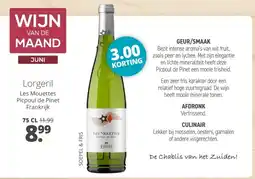 Mitra Lorgeril Les Mouettes Picpoul de Pinet aanbieding