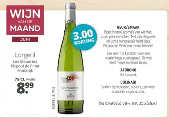 Mitra Lorgeril Les Mouettes Picpoul de Pinet aanbieding