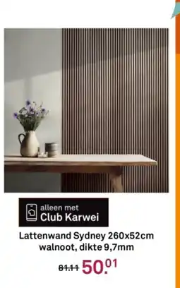 Karwei Lattenwand Sydney walnoot, dikte 9,7mm aanbieding