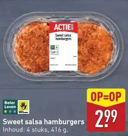 ALDI Sweet salsa hamburgers aanbieding