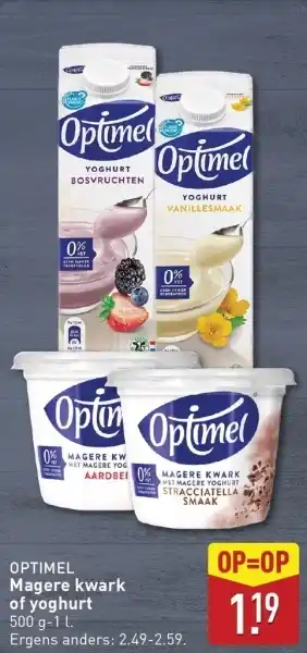ALDI Magere kwark of yoghurt aanbieding