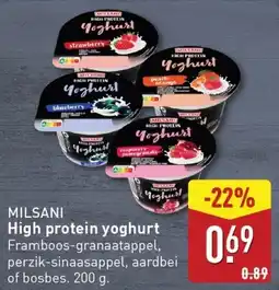 ALDI MILSANI High protein yoghurt aanbieding