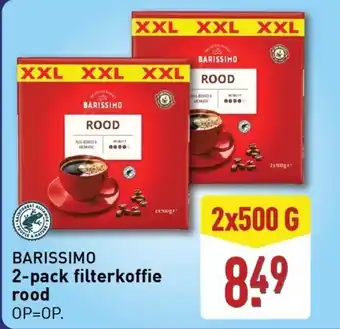 ALDI Barissimo 2-pack filterkoffie rood aanbieding