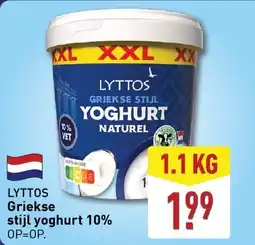 ALDI LYTTOS Griekse stijl yoghurt 10% aanbieding