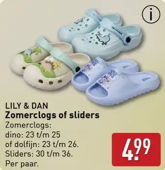 ALDI LILY & DAN Zomerclogs of sliders aanbieding