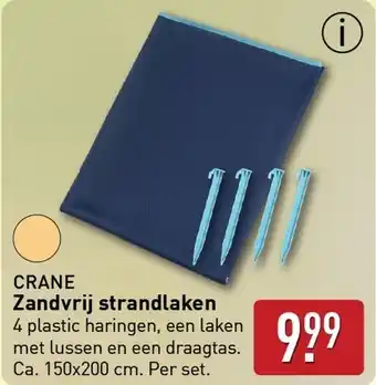 ALDI CRANE Zandvrij strandlaken aanbieding