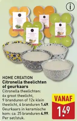 ALDI HOME CREATION Citronella theelichten of geurkaars aanbieding