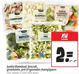Jumbo Jumbo bloemkool, broccoli, groentemix, prei of gesneden champignons aanbieding