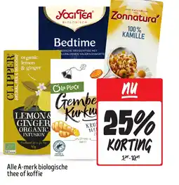 Jumbo Alle A-merk biologische thee of koffie aanbieding