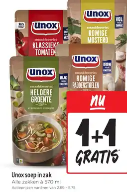 Jumbo Unox soep in zak aanbieding