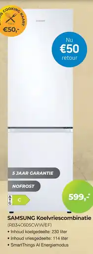 EP Beerepoot Samsung koelvriescombinatie RB34C605CWW/EF aanbieding
