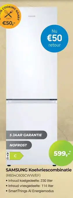 EP Beerepoot Samsung koelvriescombinatie RB34C605CWW/EF aanbieding