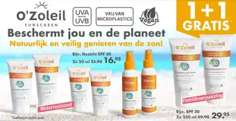 Gezond & Wel O'Zoleil SUNSCREEN aanbieding