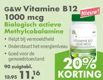 Gezond & Wel G&W Vitamine B12 1000 mcg aanbieding
