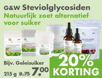 Gezond & Wel G&W Steviolglycosiden aanbieding