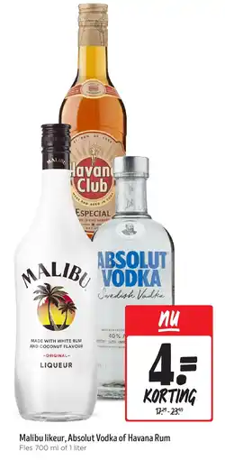Jumbo Malibu likeur, Absolut Vodka of Havana Rum aanbieding