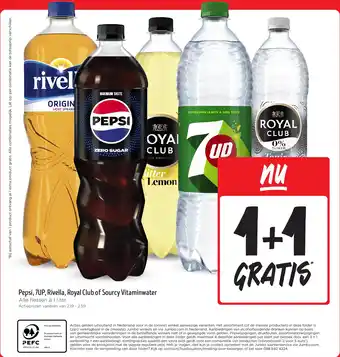 Jumbo Pepsi, 7UP, Rivella, Royal Club of Sourcy Vitaminwater aanbieding