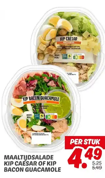 Dekamarkt Maaltijdsalade kip caesar of kip bacon guacamole aanbieding
