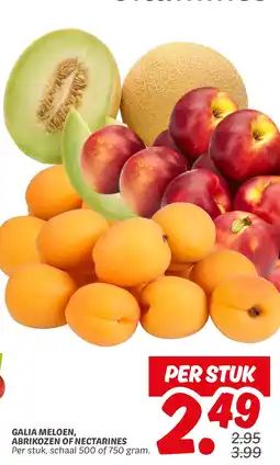 Dekamarkt Galia meloen, abrikozen of nectarines aanbieding