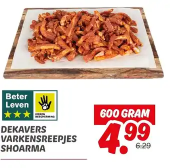 Dekamarkt Dekavers varkensreepjes shoarma aanbieding
