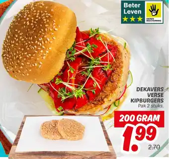 Dekamarkt Dekavers verse kipburgers aanbieding
