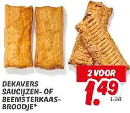 Dekamarkt Dekavers saucijzen of beemsterkaas broodje aanbieding