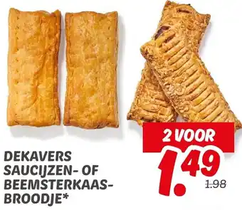 Dekamarkt Dekavers saucijzen of beemsterkaas broodje aanbieding