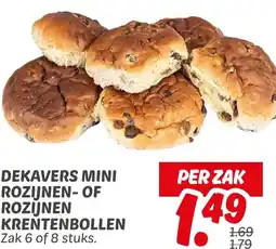 Dekamarkt Dekavers mini rozijnen of rozijnen krentenbollen aanbieding