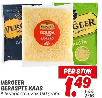 Dekamarkt Vergeer geraspte kaas aanbieding